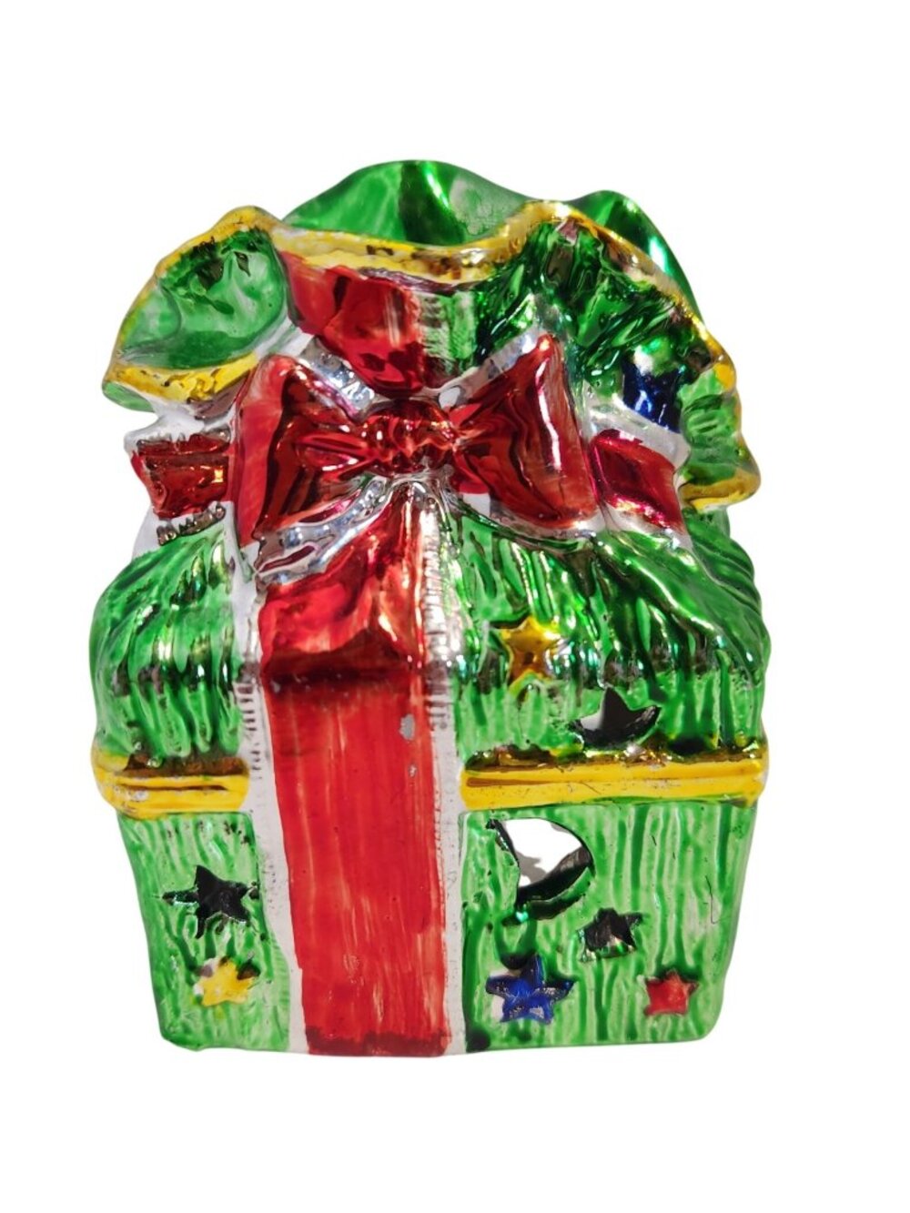 Vintage K's Collection Christmas Present Gift Tea Light Candle Holder Festive